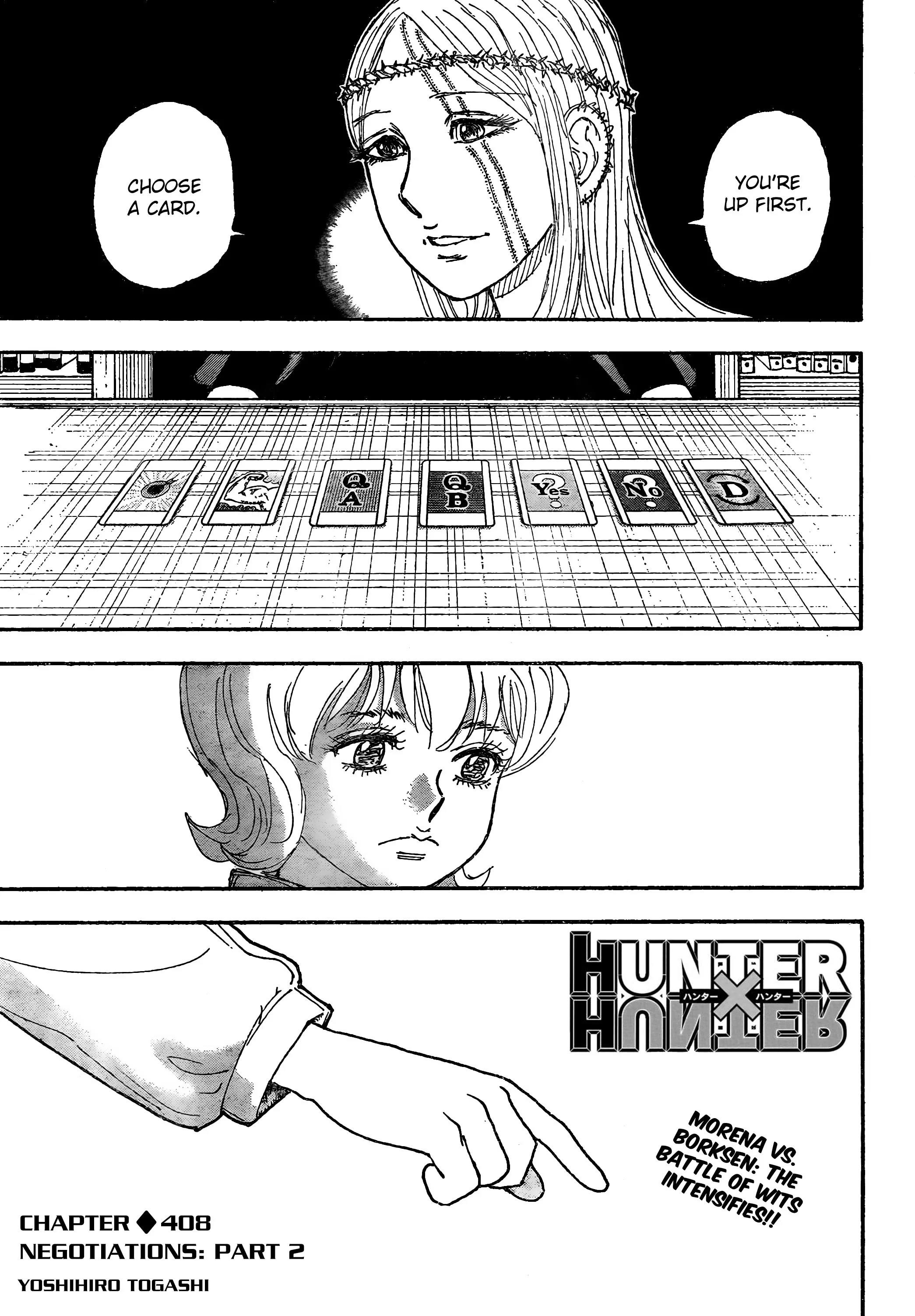 Hunter X Hunter Chapter 408 page 1 - Chapter 408: Negotiation: Part 2