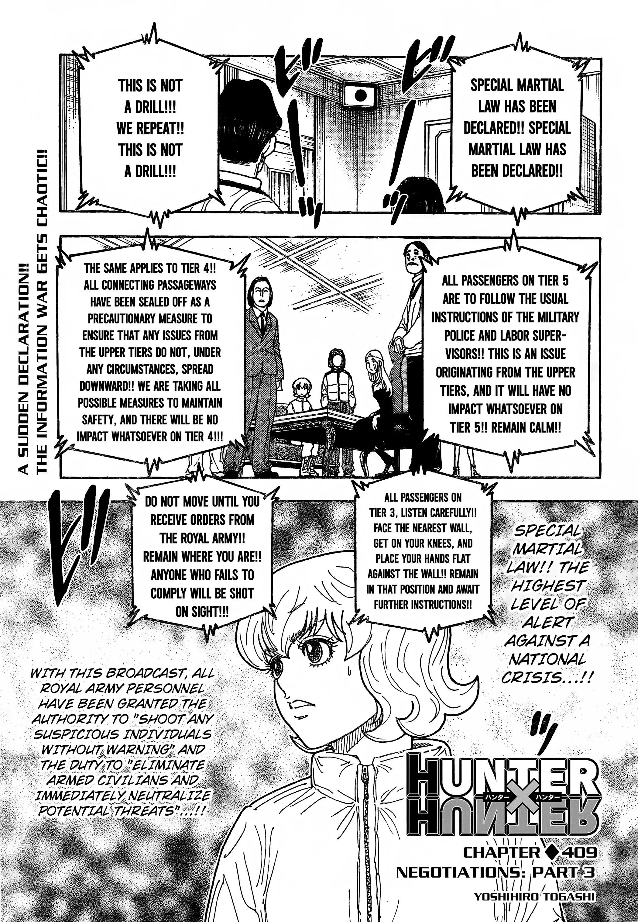 Hunter X Hunter Chapter 409 page 1 - Chapter 409: Negotiation: Part 3