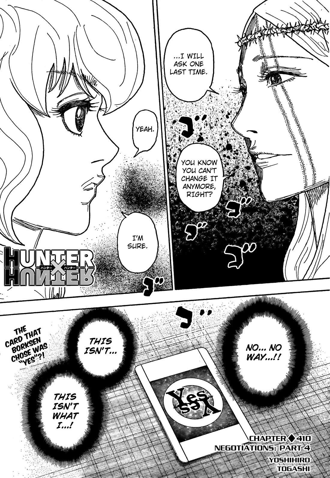 Hunter X Hunter Chapter 410 page 1 - Chapter 410: Negotiation: Part 4