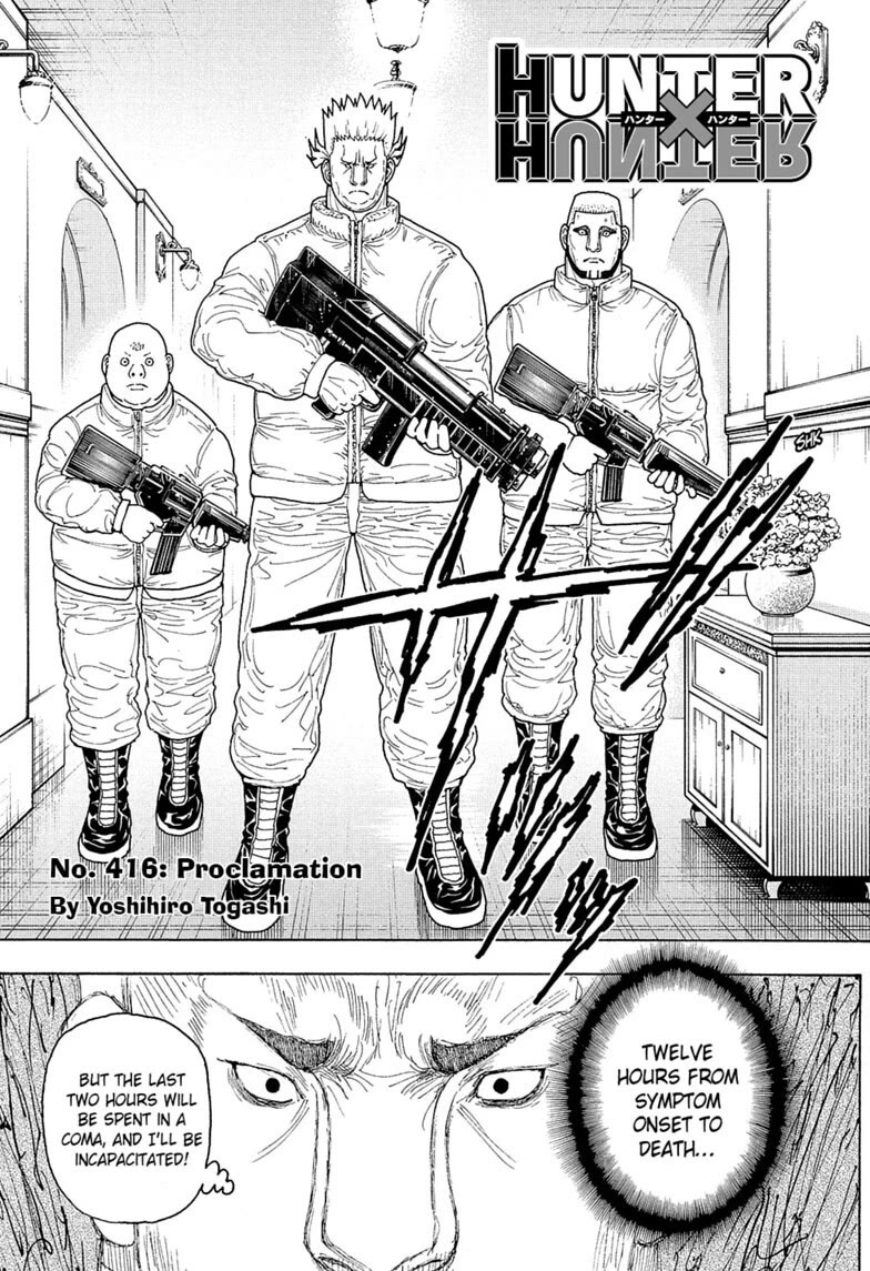 Hunter X Hunter Chapter 416 page 2 - Chapter 416: Proclamation