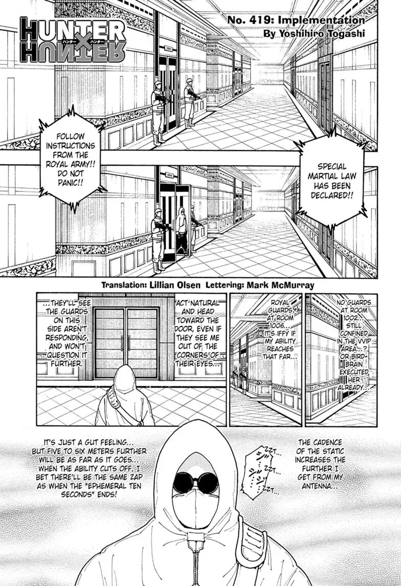 Hunter X Hunter Chapter 419 page 1 - Chapter 419: Implementation