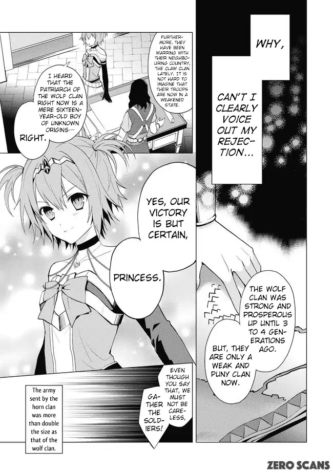 Hyakuren no Haou to Seiyaku no Ikusa Otome Chapter 1 page 16 - Chapter 1: Patriarch of the Wolf Clan