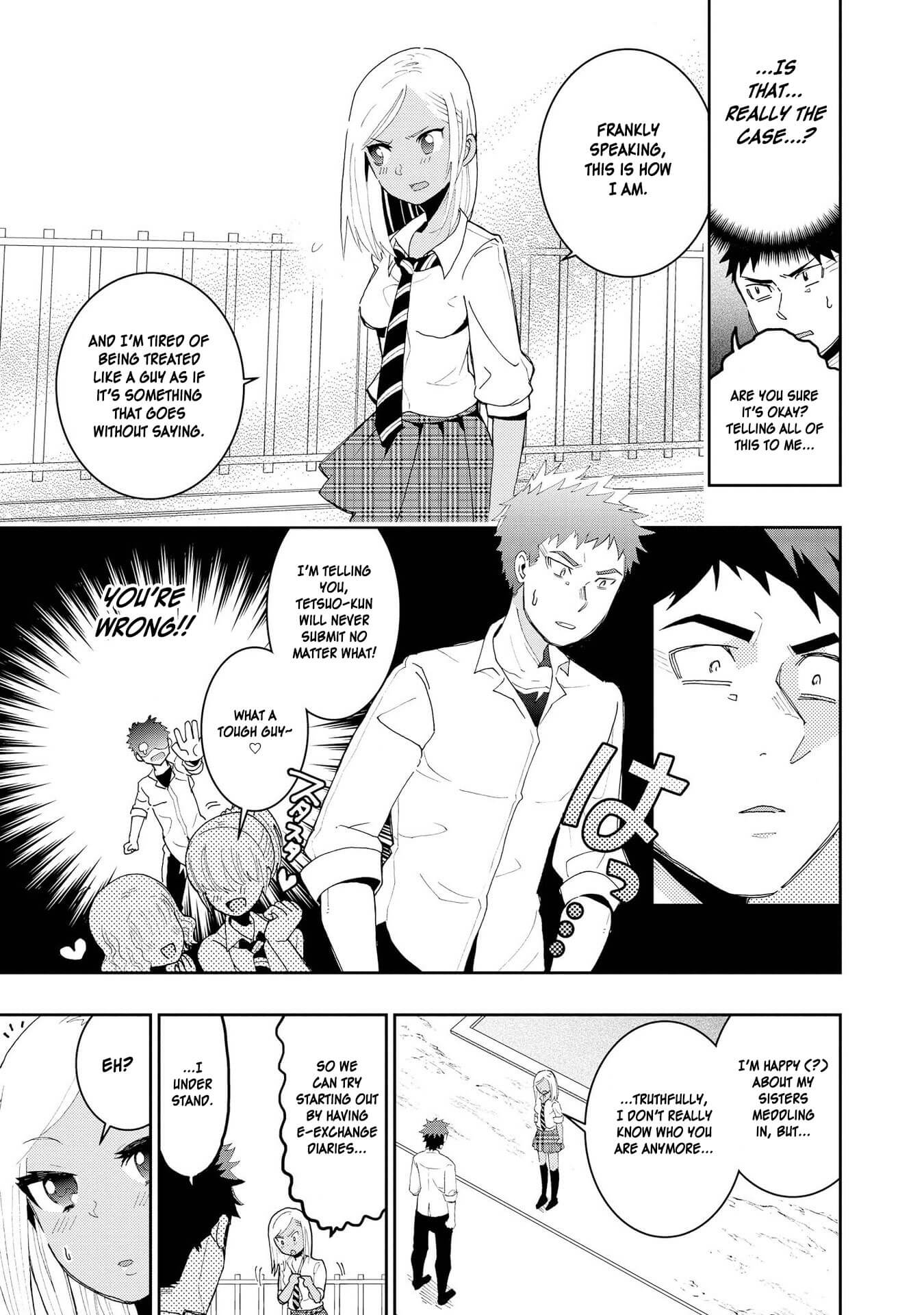 Hyottoshite Gyaru wa Orera ni Yasashii no Dewa? Anthology Comic Chapter 2 page 19 - Chapter 2: The 3 Gal siblings and the tough Tetsuo-kun