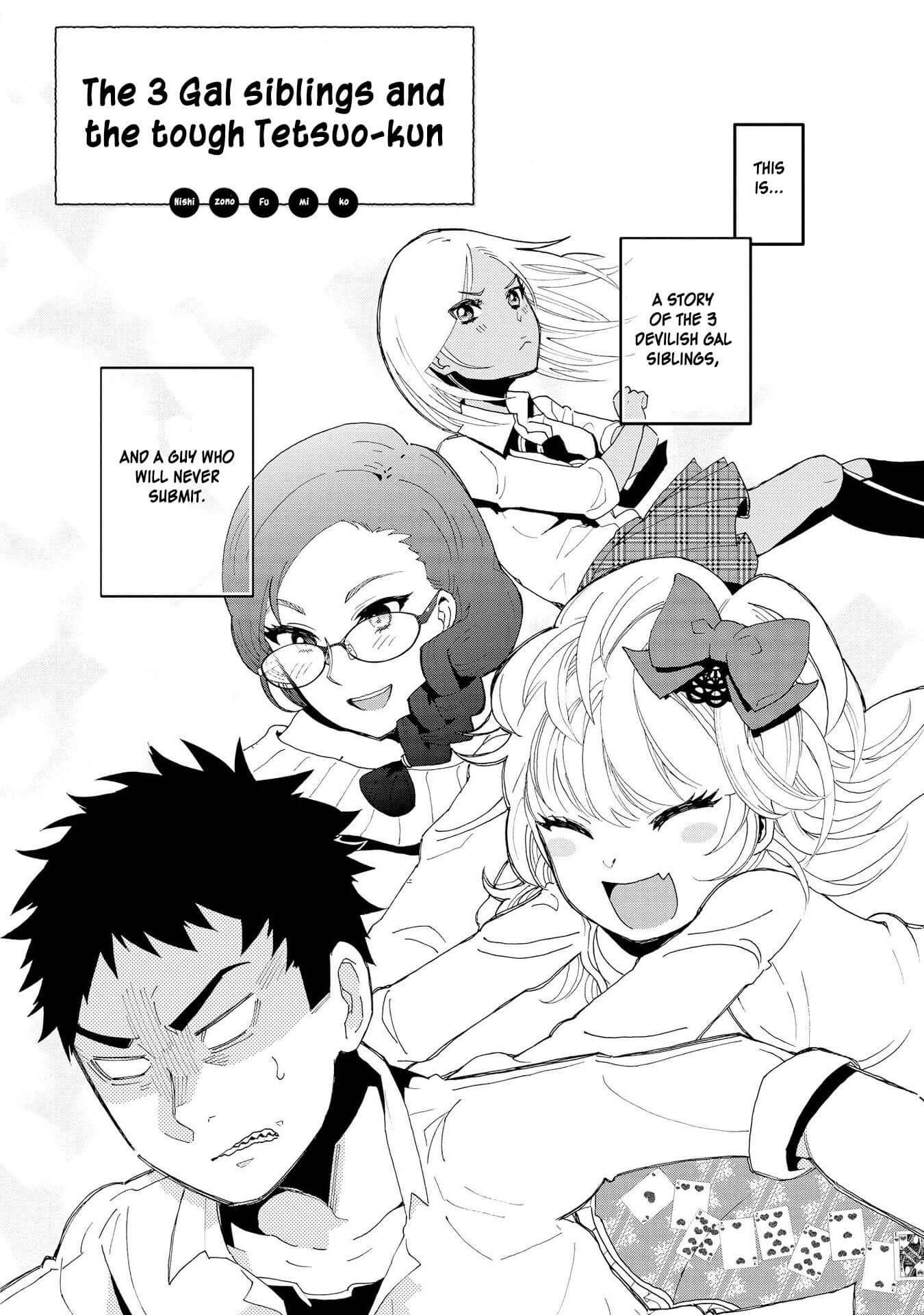 Hyottoshite Gyaru wa Orera ni Yasashii no Dewa? Anthology Comic Chapter 2 page 2 - Chapter 2: The 3 Gal siblings and the tough Tetsuo-kun