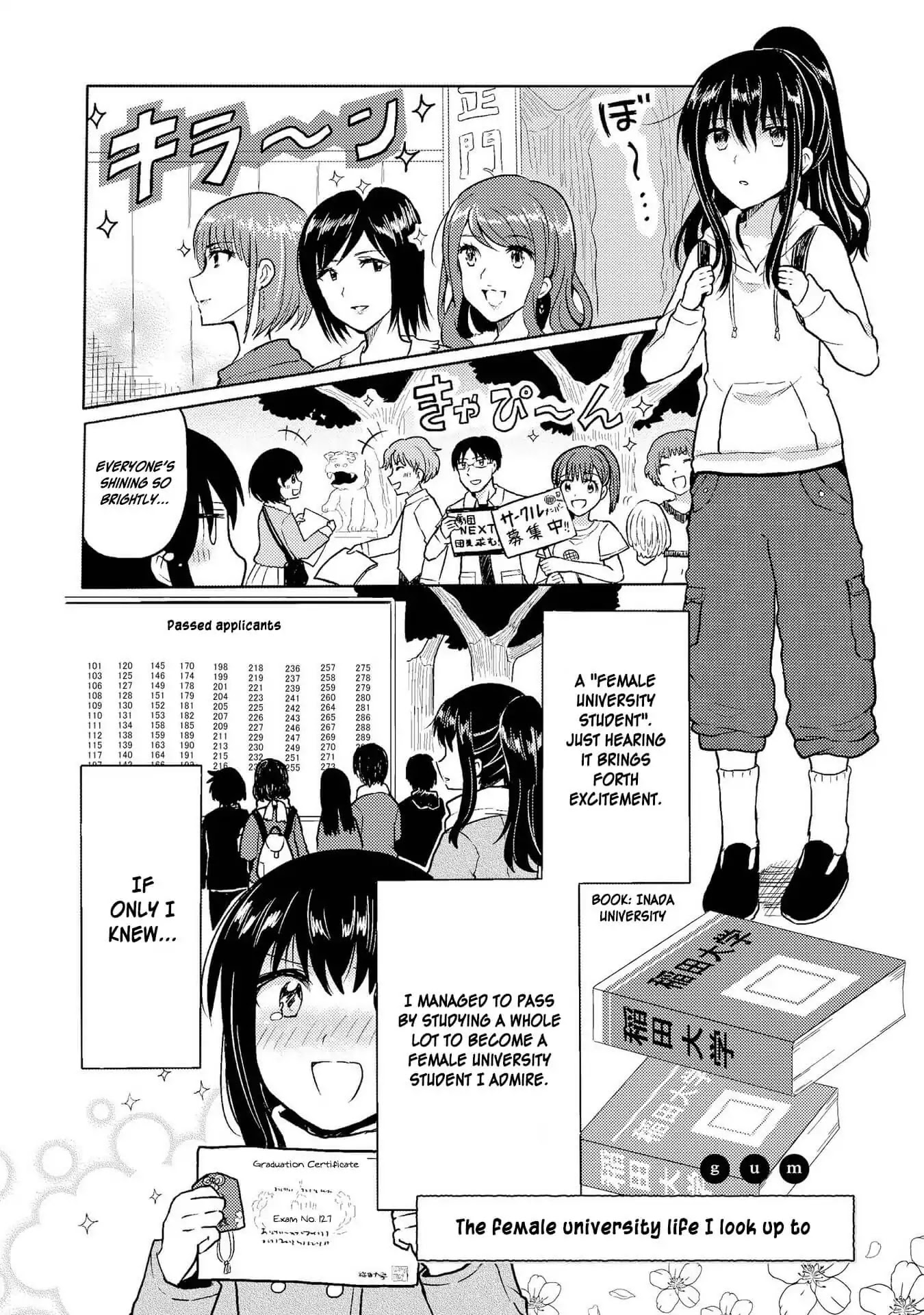 Hyottoshite Gyaru wa Orera ni Yasashii no Dewa? Anthology Comic Chapter 5 page 1 - Chapter 5: The female university life I look up to