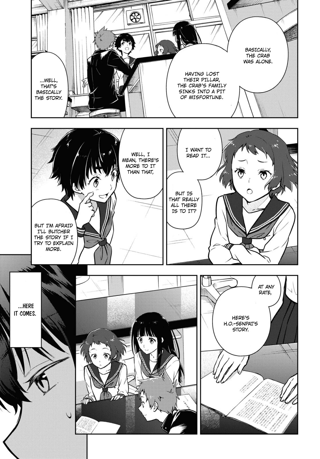 Hyouka Chapter 111 page 7 - Chapter 111: The Tiger and the Crab, or The Murder of Oreki Houtarou ④