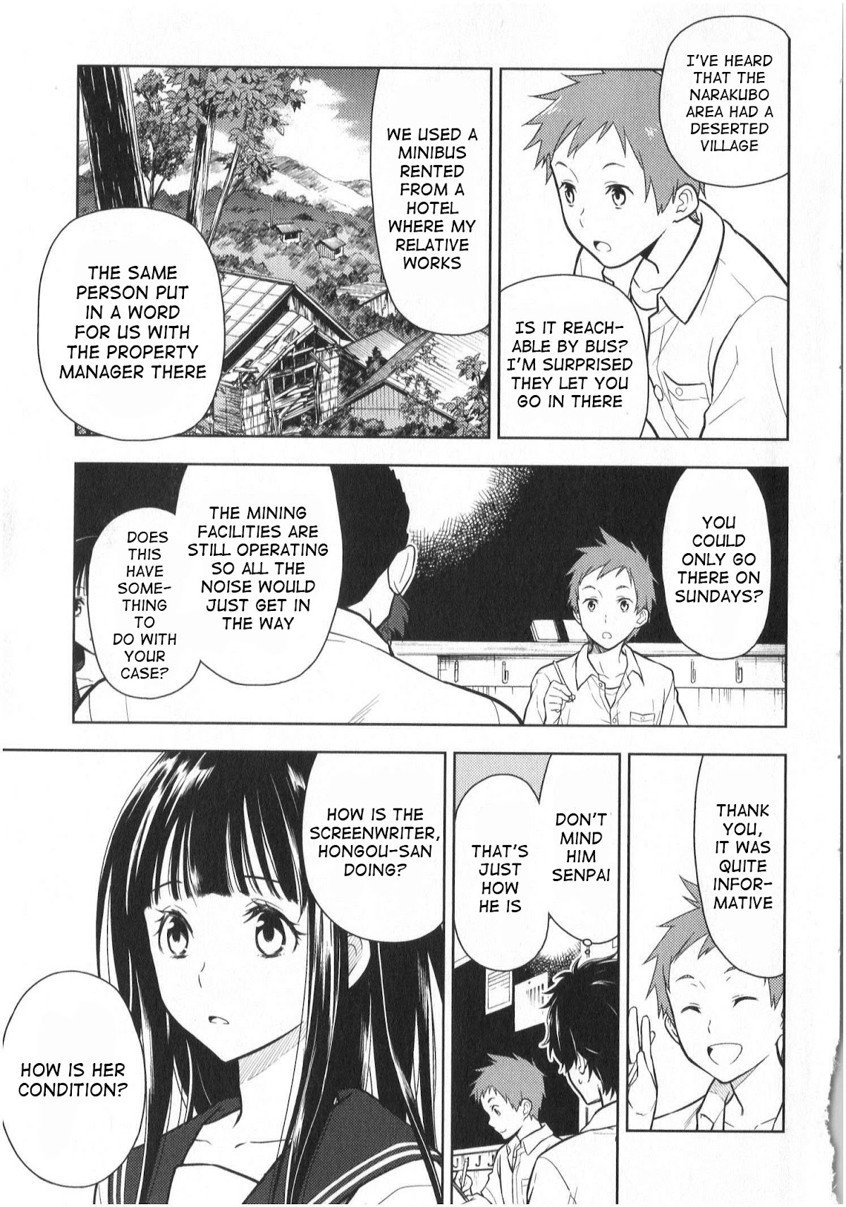 Hyouka Chapter 13 page 19 - Chapter 13: The Murder In The Abandoned Village of Furuoka