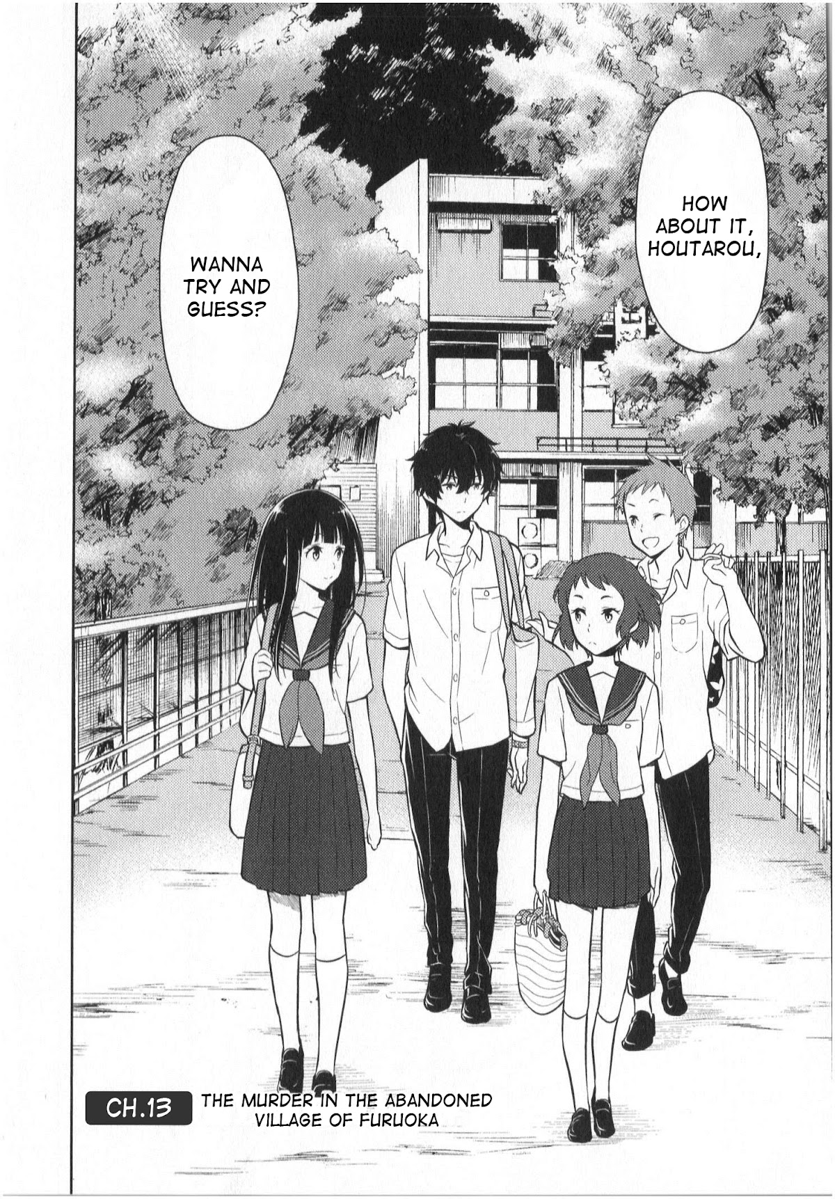 Hyouka Chapter 13 page 2 - Chapter 13: The Murder In The Abandoned Village of Furuoka