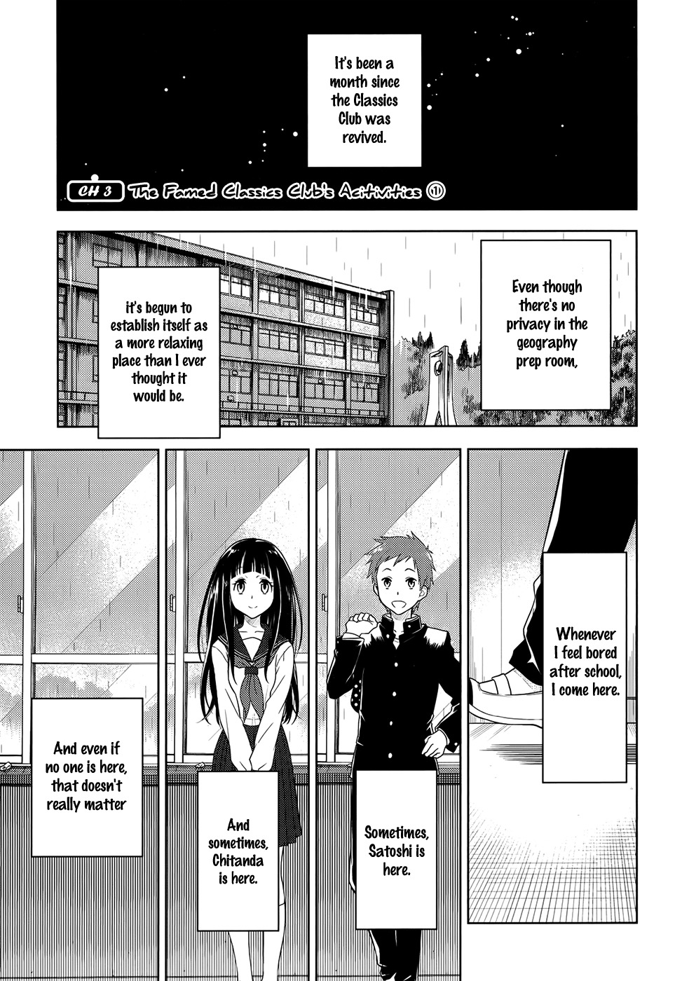 Hyouka Chapter 3 page 3 - Chapter 3 : The Famed Classics Club's Activities â‘