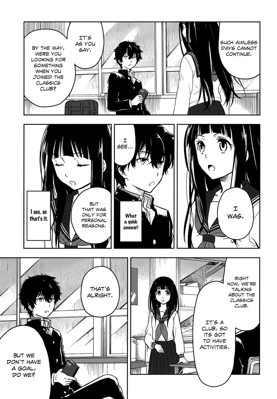 Hyouka Chapter 3 page 7 - Chapter 3 : The Famed Classics Club's Activities â‘