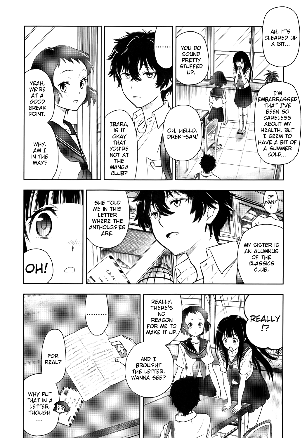 Hyouka Chapter 7.2 page 6 - Chapter 7 v2 : The Seal On the Long and Distinguished History of the Classical Lite...
