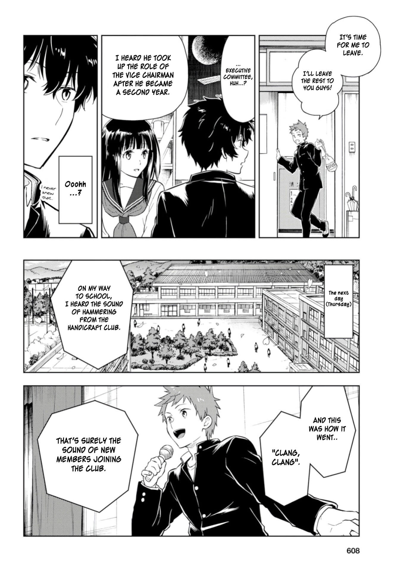 Hyouka Chapter 76 page 10 - Chapter 76: Club Applications Right Over Here! ①