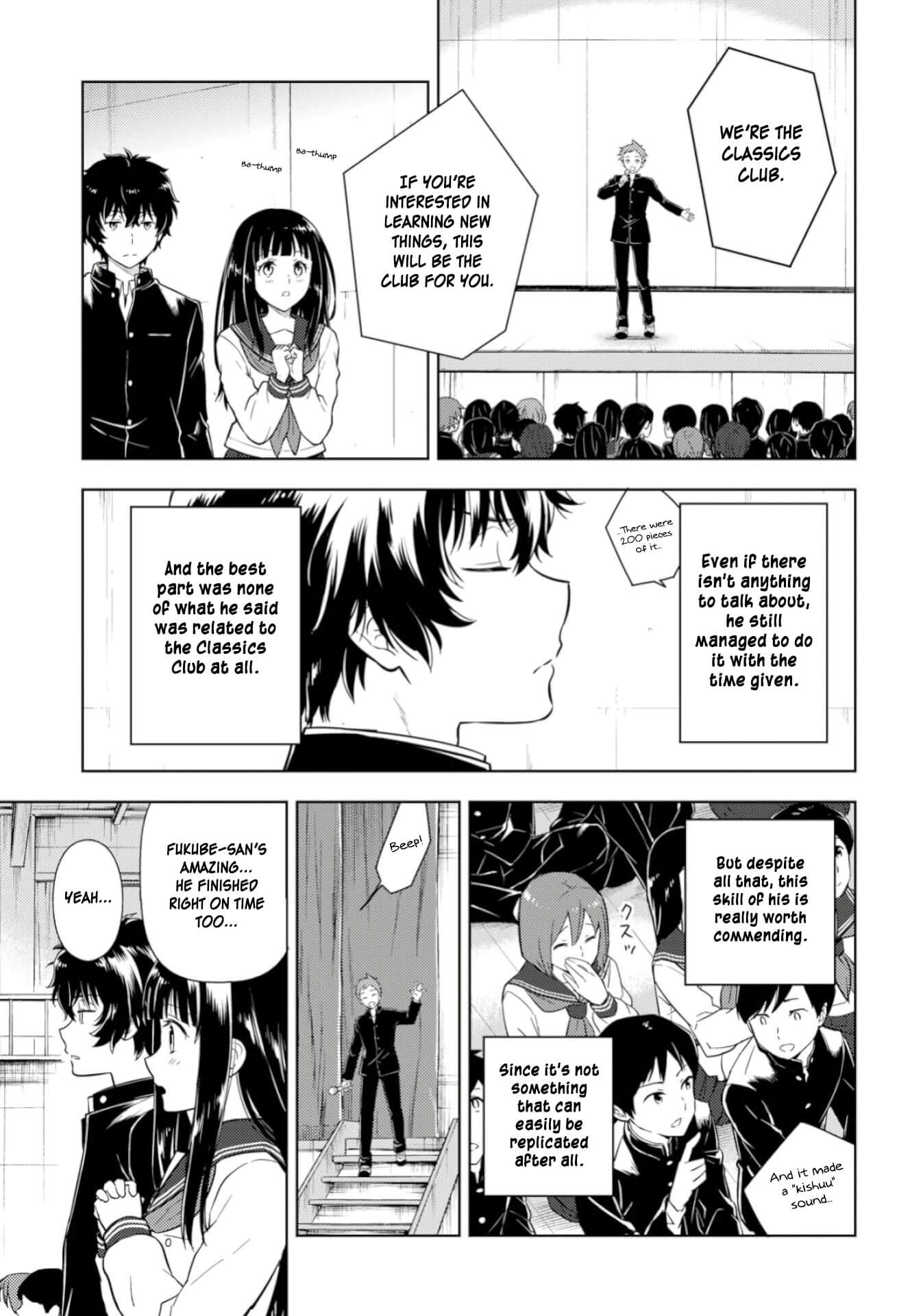 Hyouka Chapter 76 page 11 - Chapter 76: Club Applications Right Over Here! ①