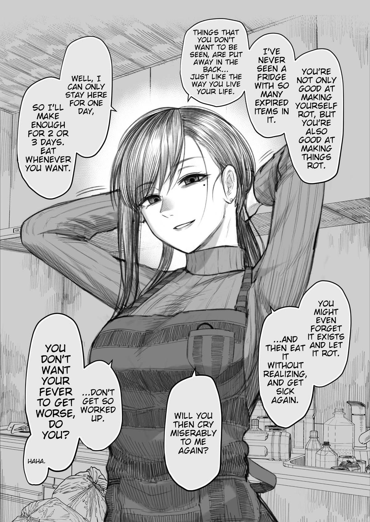 I Asked My First Girlfriend Why She Went Out with Me Chapter 7 page 1 - Chapter 7: The girlfriend who is cooking for and nursing a useless person she is also going out with.