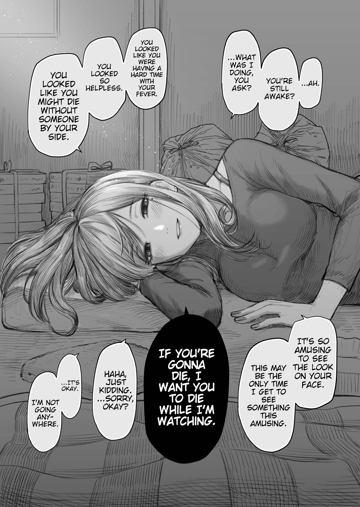 I Asked My First Girlfriend Why She Went Out with Me Chapter 8 page 1 - Chapter 8: The girlfriend who is dating a useless person: Nursing me all through the late night.