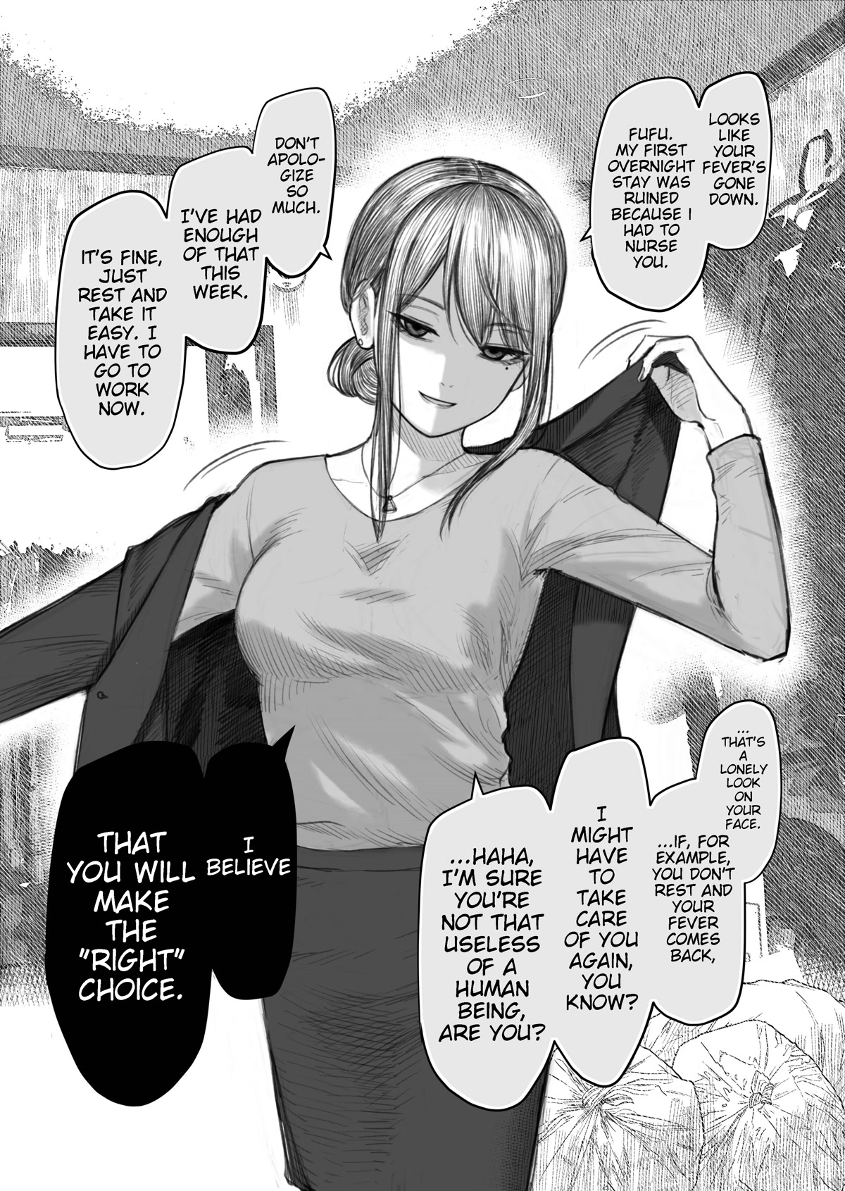 I Asked My First Girlfriend Why She Went Out with Me Chapter 9 page 1 - Chapter 9: A morning after a sick day with a girlfriend who is dating a useless person. Side note: She caught a cold from him.