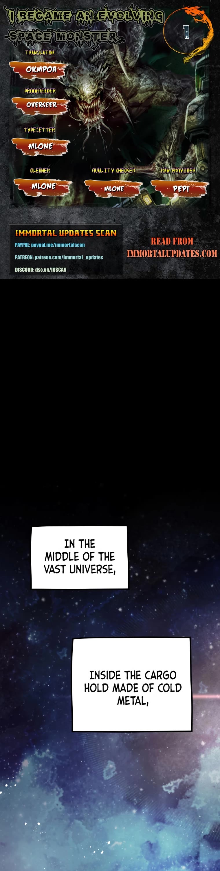 I Became an Evolving Space Monster Chapter 1 page 1 - Chapter 1