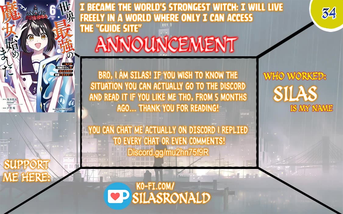 I Became the World's Strongest Witch: I Will Live Freely in a World Where Only I can Access the "Guide Site" Chapter 34 page 1 - Chapter 34