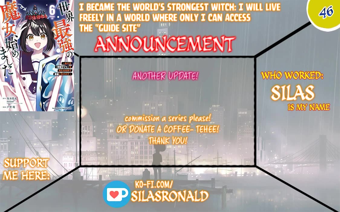 I Became the World's Strongest Witch: I Will Live Freely in a World Where Only I can Access the "Guide Site" Chapter 46 page 1 - Chapter 46