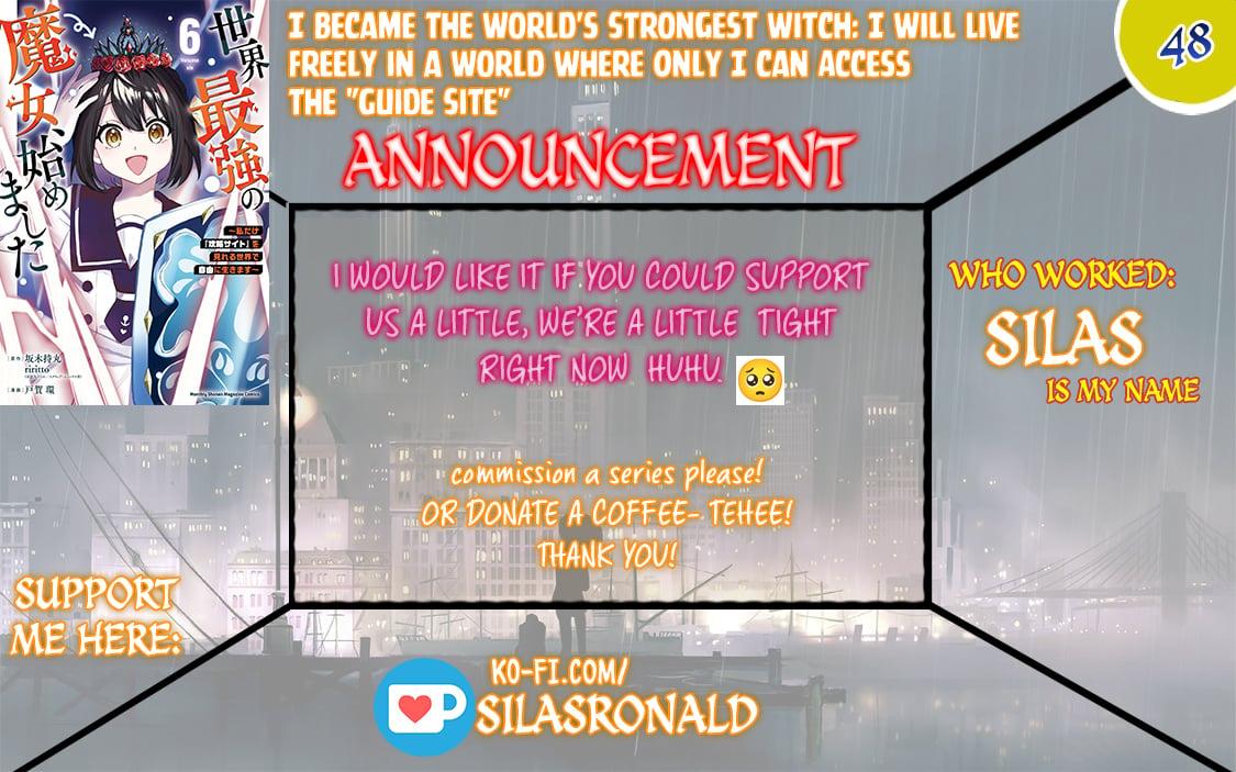 I Became the World's Strongest Witch: I Will Live Freely in a World Where Only I can Access the "Guide Site" Chapter 48 page 1 - Chapter 48