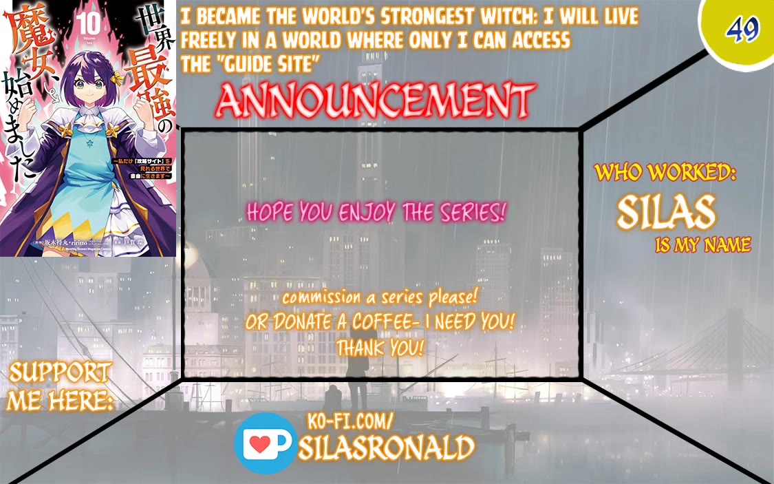 I Became the World's Strongest Witch: I Will Live Freely in a World Where Only I can Access the "Guide Site" Chapter 49 page 1 - Chapter 49