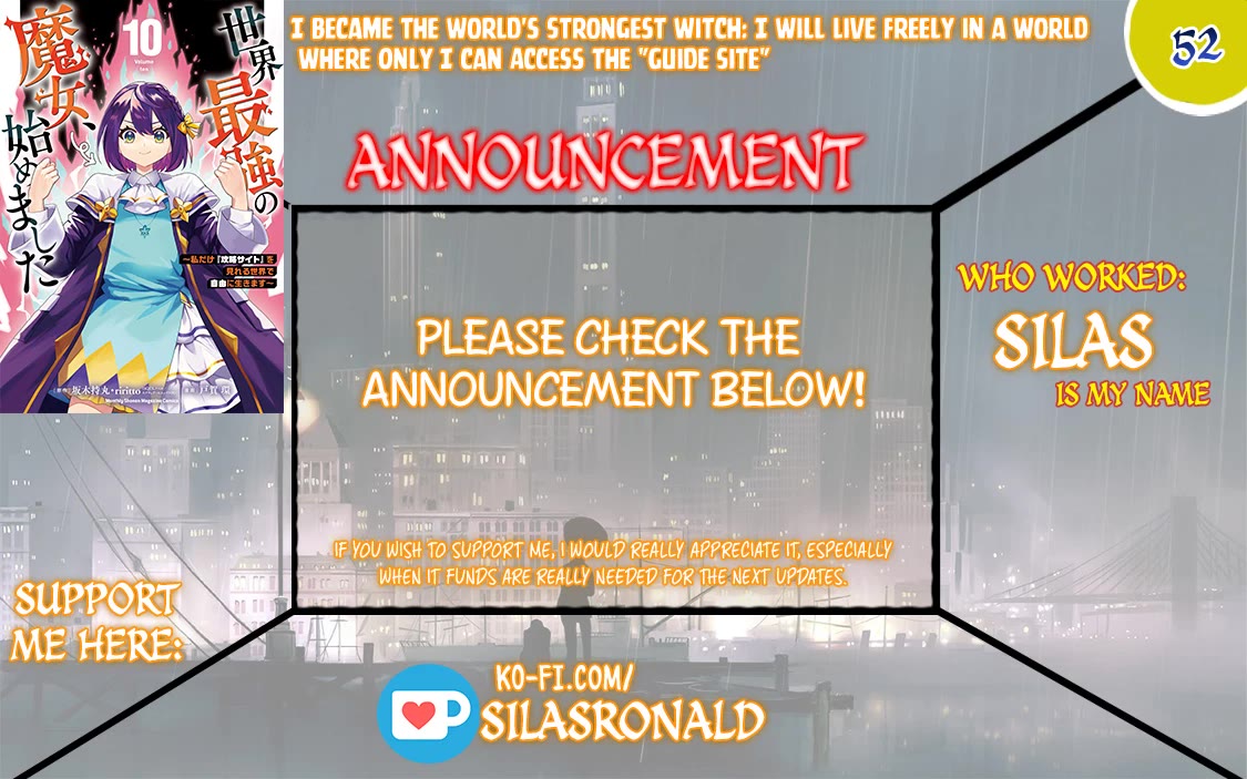 I Became the World's Strongest Witch: I Will Live Freely in a World Where Only I can Access the "Guide Site" Chapter 52 page 1 - Chapter 52