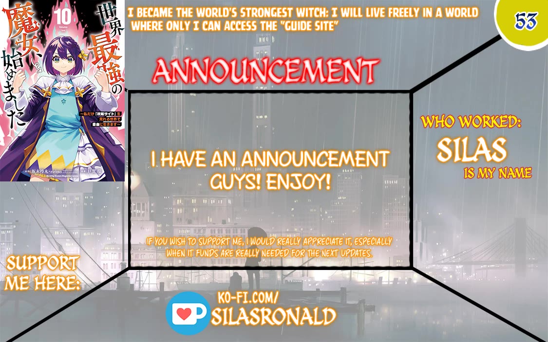 I Became the World's Strongest Witch: I Will Live Freely in a World Where Only I can Access the "Guide Site" Chapter 53 page 1 - Chapter 53