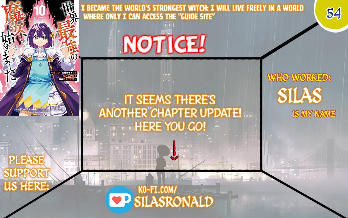 I Became the World's Strongest Witch: I Will Live Freely in a World Where Only I can Access the "Guide Site" Chapter 54 page 1 - Chapter 54
