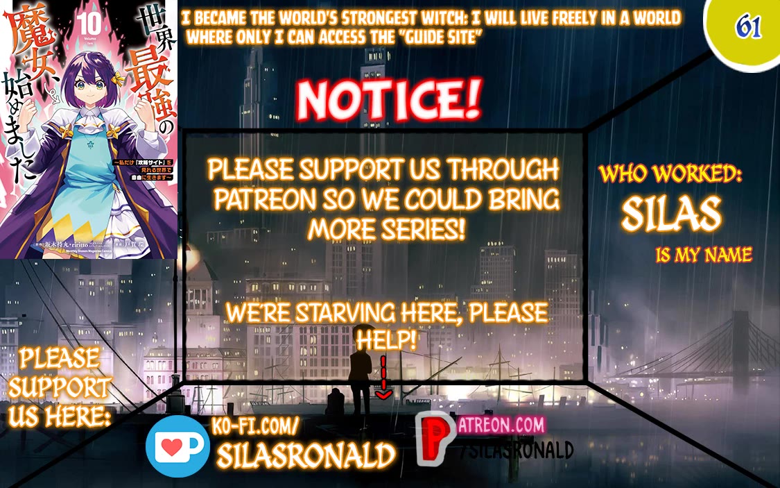 I Became the World's Strongest Witch: I Will Live Freely in a World Where Only I can Access the "Guide Site" Chapter 61 page 1 - Chapter 61