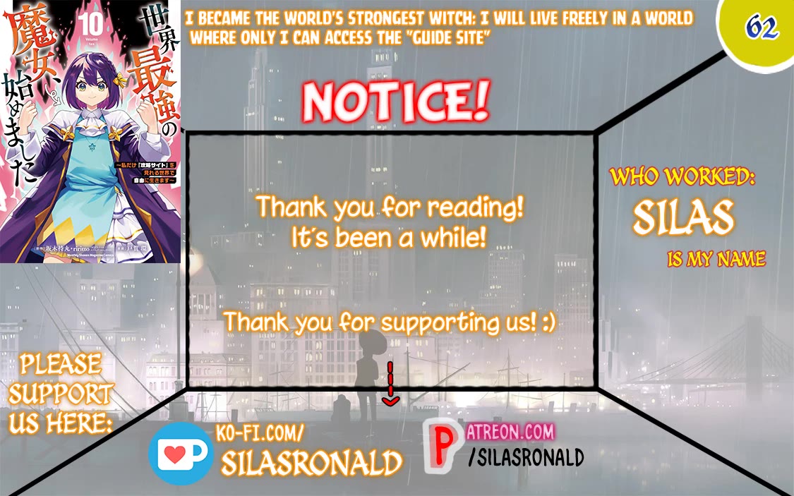 I Became the World's Strongest Witch: I Will Live Freely in a World Where Only I can Access the "Guide Site" Chapter 62 page 1 - Chapter 62