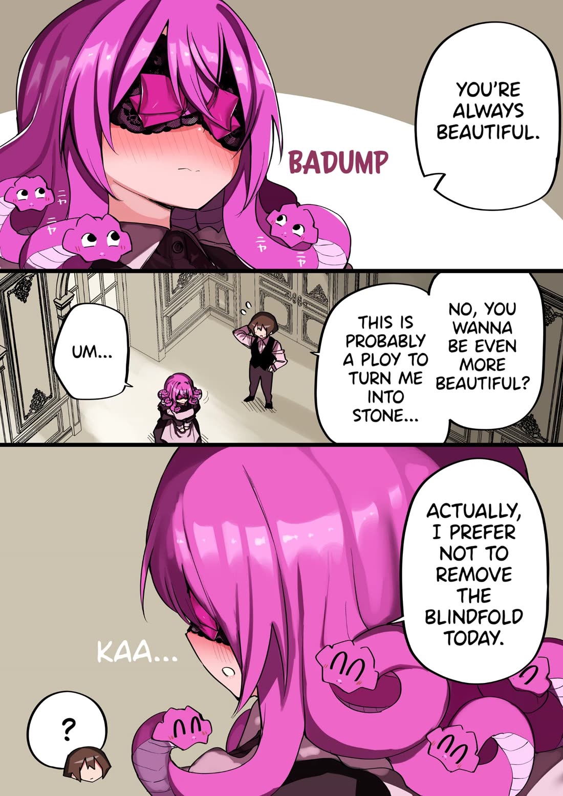I Bought a Medusa Slave Chapter 41.5 page 2 - Chapter 41.5: A Medusa Maid and her master who can't turn into stone.