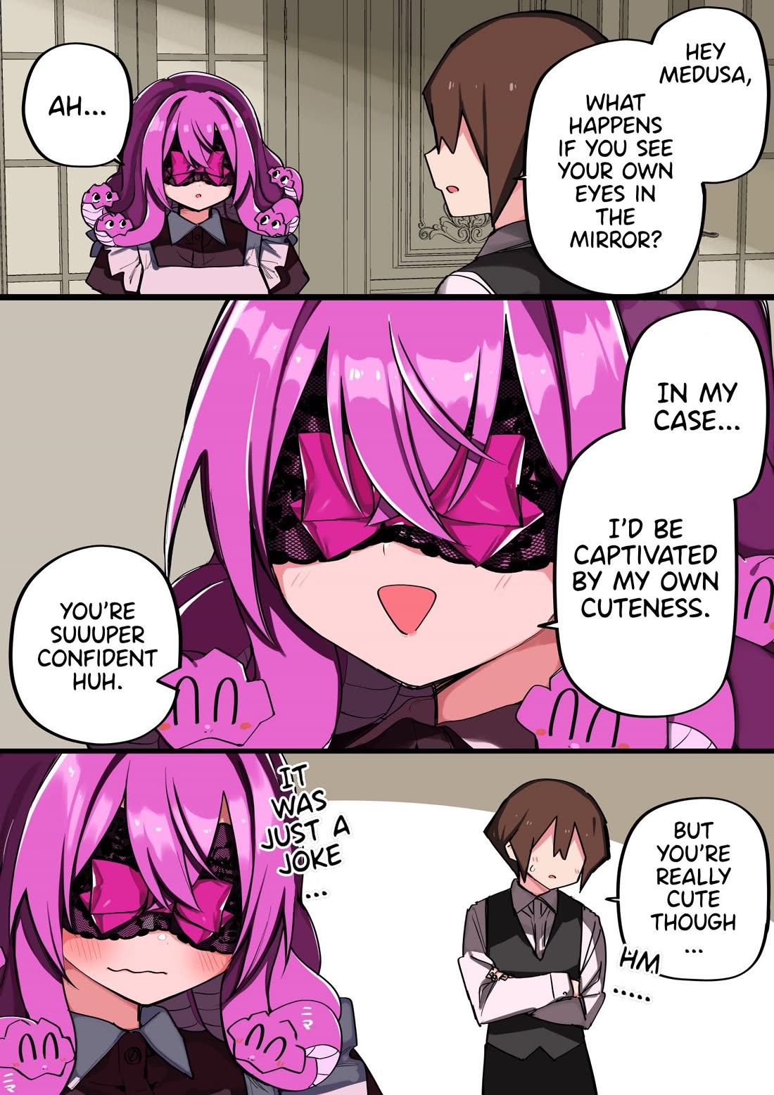 I Bought a Medusa Slave Chapter 41.7 page 1 - Chapter 41.7: Medusa Maid got caught off guard by master's surprise attack.