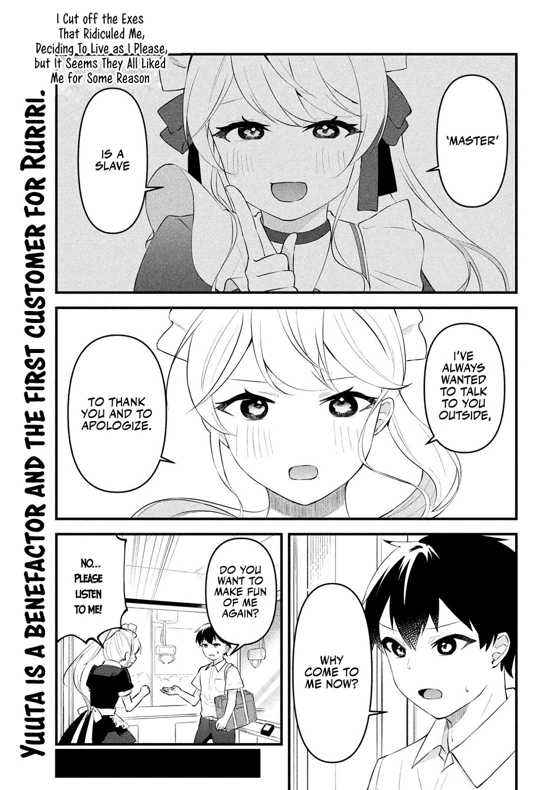 I Cut Ties With the Beauties That Always Made Fun of Me, but It Seems That They Actually Love Me. Chapter 8 page 1 - Chapter 8: Yuuta is Benefactor and the first customer for Ruriri