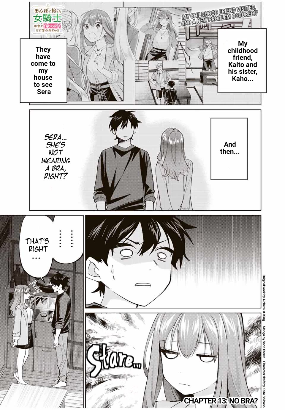 I Found a Female Knight in a Rice Field, in the Countryside They Think She’s My Wife Chapter 13 page 1 - Chapter 13: No bra?