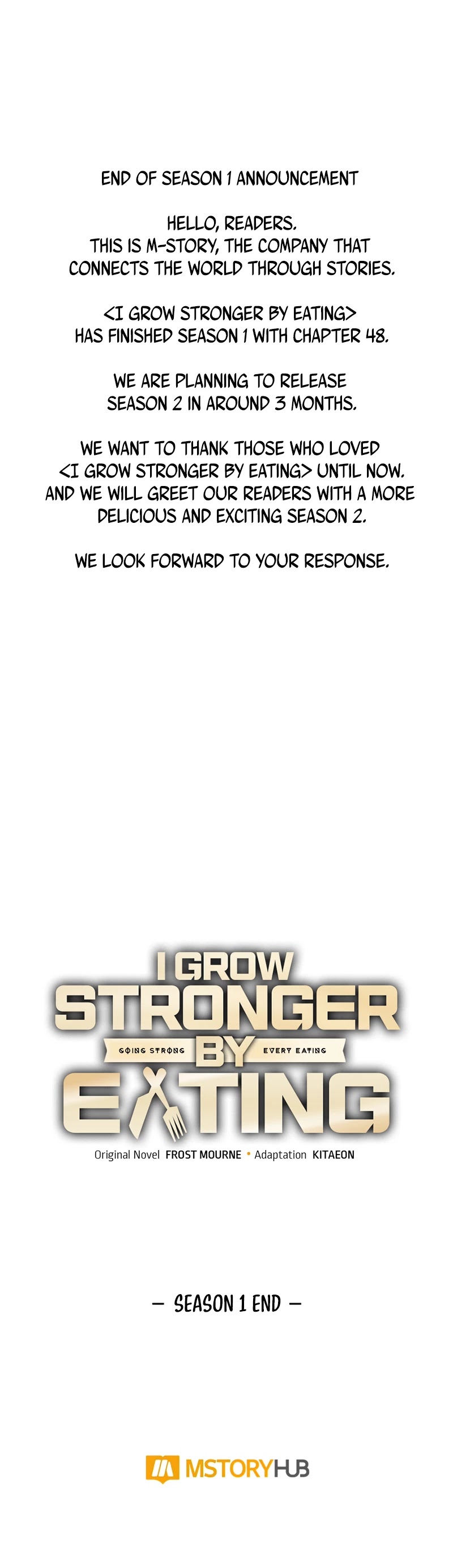 I Grow Stronger By Eating! Chapter 48 page 46 - Chapter 48 (S1 End)