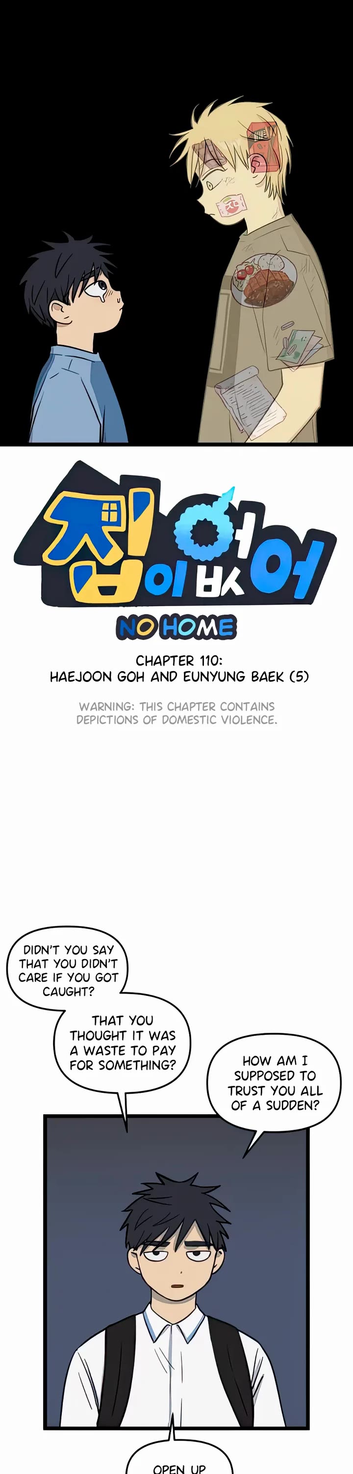 I Have No Home Chapter 110 page 1 - Chapter 110: Haejoon Goh and Eunyung Baek (5)