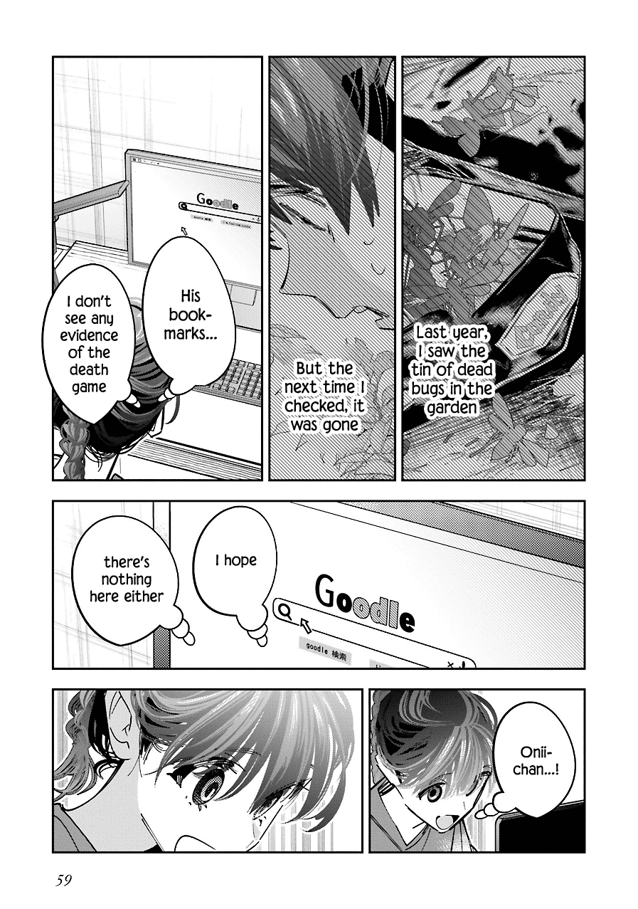 I Reincarnated as the Little Sister of a Death Game Manga's Murder Mastermind and Failed Chapter 15 page 23 - Chapter 15
