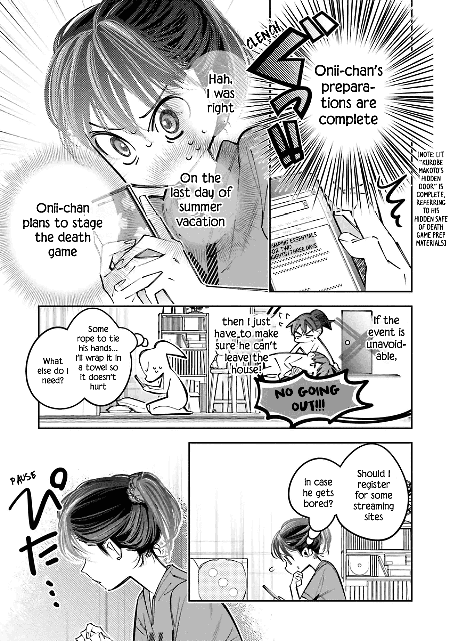I Reincarnated as the Little Sister of a Death Game Manga's Murder Mastermind and Failed Chapter 19 page 7 - Chapter 19