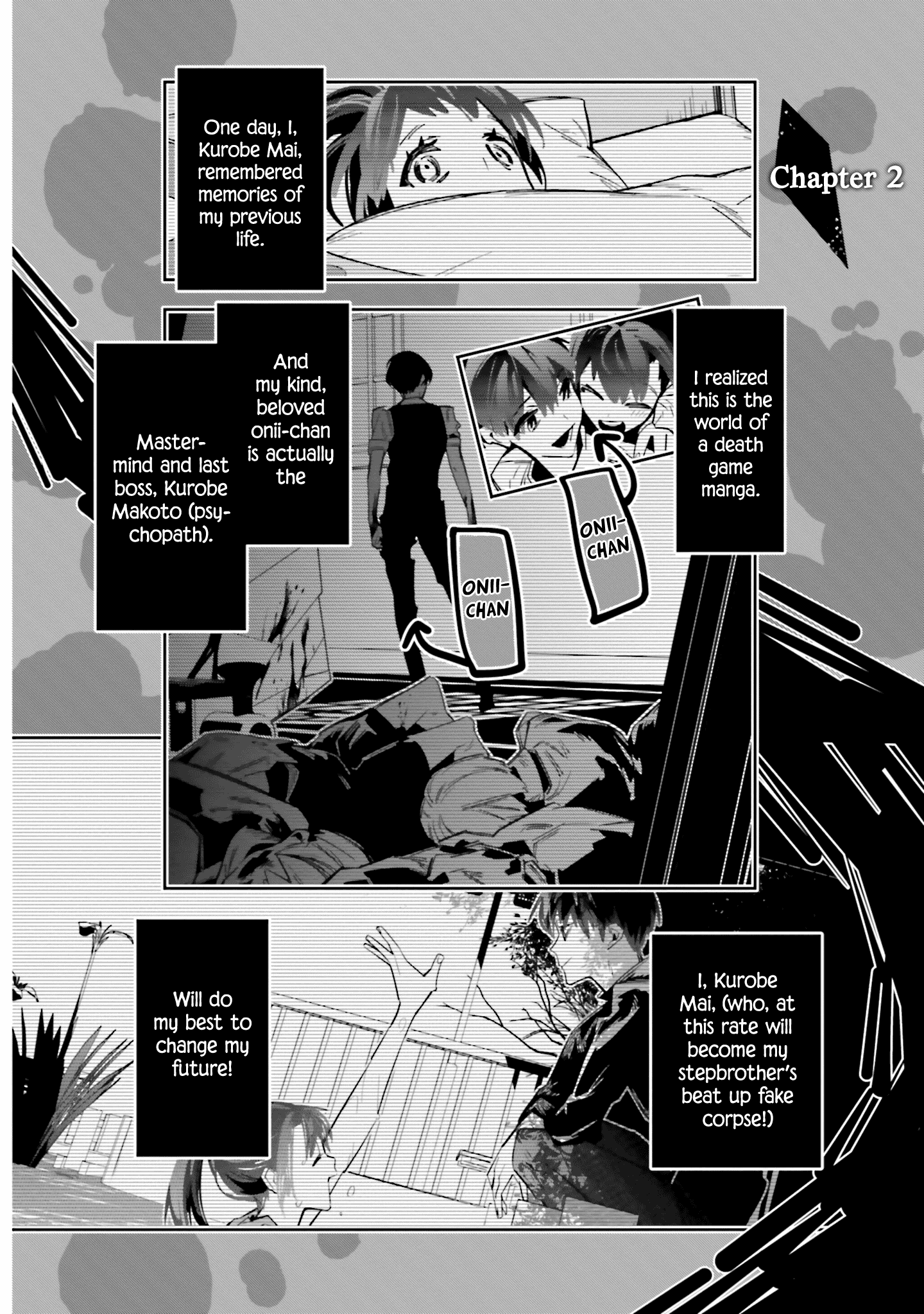 I Reincarnated as the Little Sister of a Death Game Manga's Murder Mastermind and Failed Chapter 2 page 1 - Chapter 2