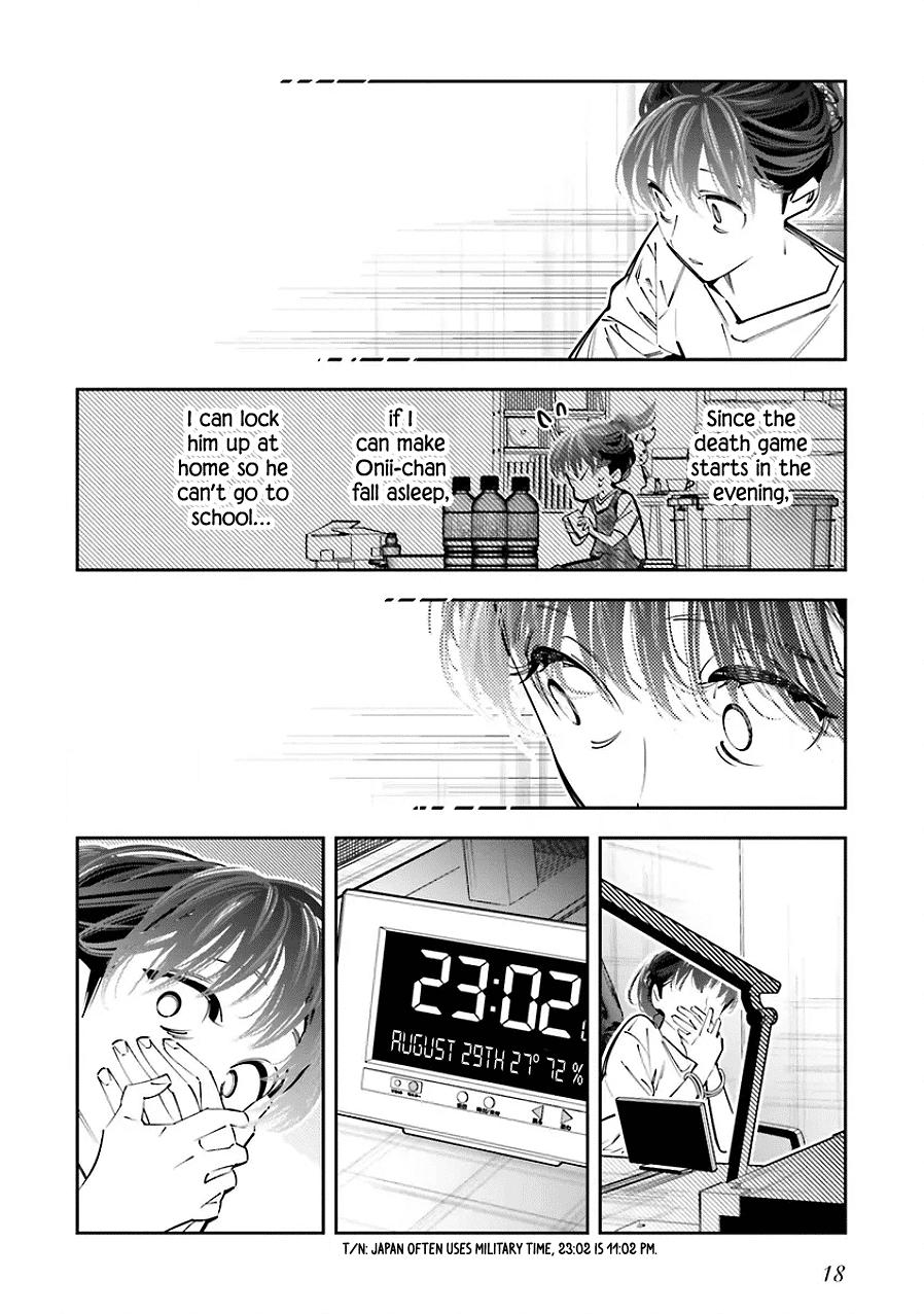 I Reincarnated as the Little Sister of a Death Game Manga's Murder Mastermind and Failed Chapter 22 page 18 - Chapter 22
