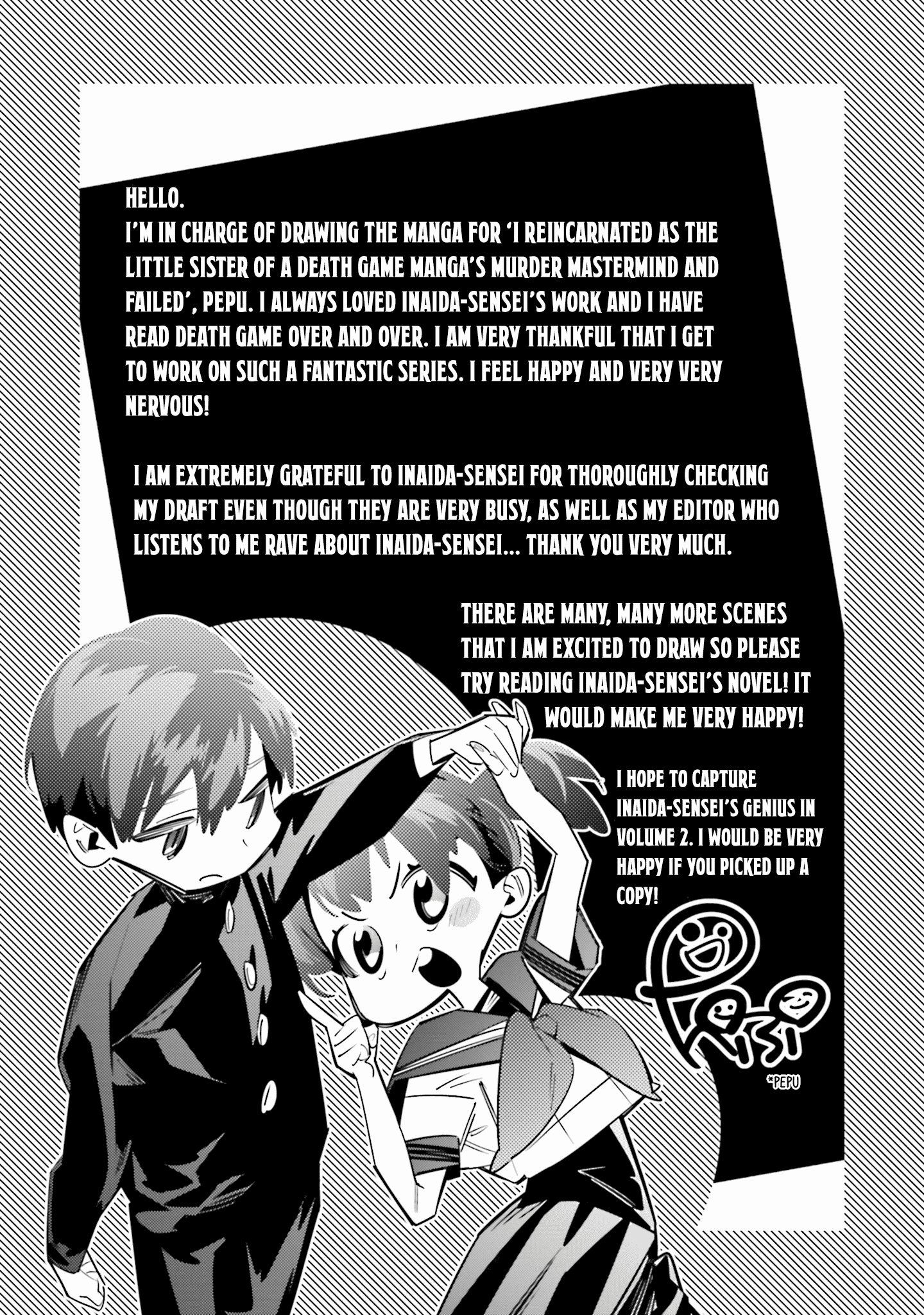 I Reincarnated as the Little Sister of a Death Game Manga's Murder Mastermind and Failed Chapter 4 page 33 - Chapter 4