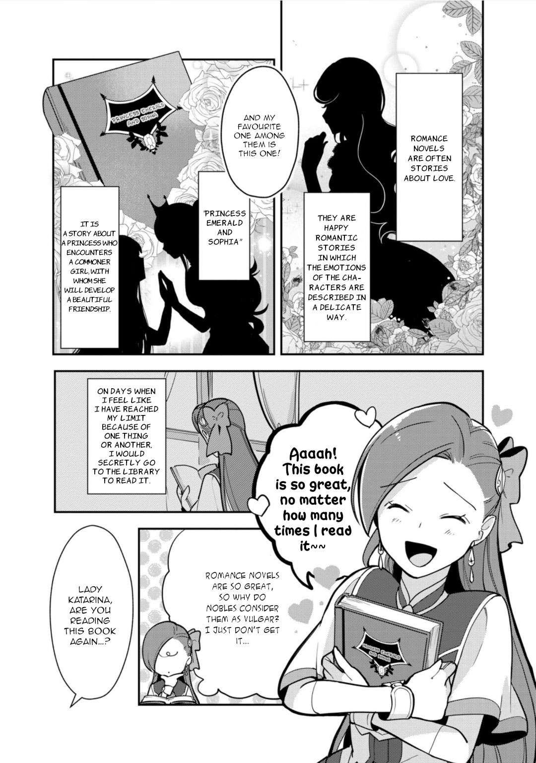 I Reincarnated into an Otome Game as a Villainess With Only Destruction Flags... In a Dire Situation!? Verge of Destruction Arc Chapter 12 page 3 - Chapter 12: Lady Romance Novels