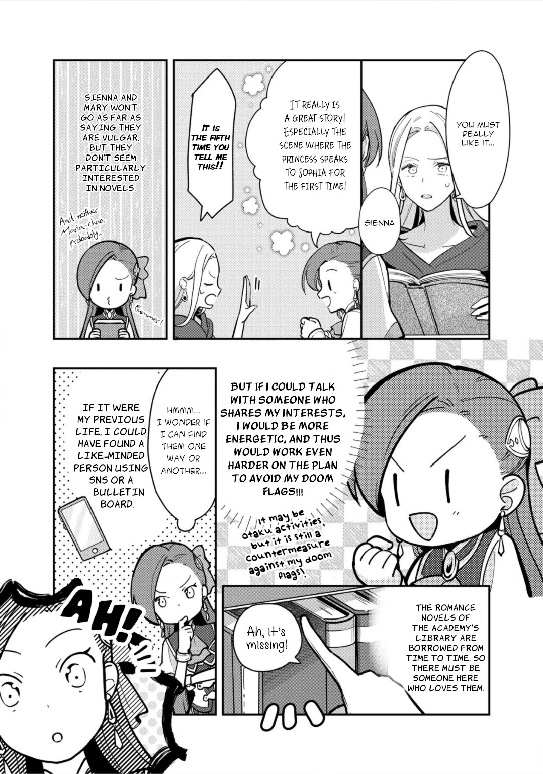 I Reincarnated into an Otome Game as a Villainess With Only Destruction Flags... In a Dire Situation!? Verge of Destruction Arc Chapter 12 page 4 - Chapter 12: Lady Romance Novels