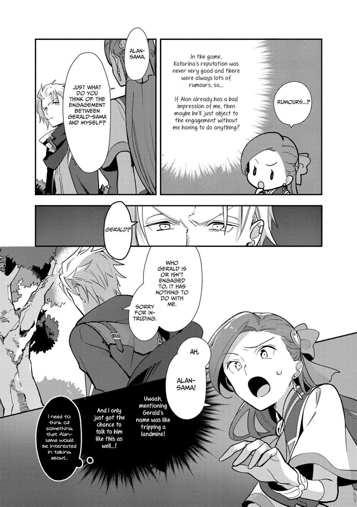 I Reincarnated into an Otome Game as a Villainess With Only Destruction Flags... In a Dire Situation!? Verge of Destruction Arc Chapter 5 page 15 - Chapter 5: Gerald's Weakness