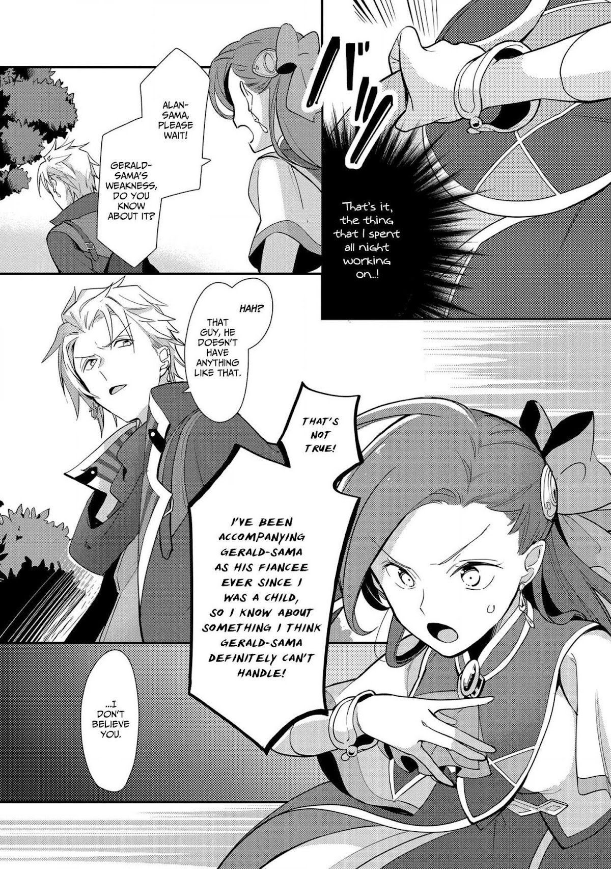 I Reincarnated into an Otome Game as a Villainess With Only Destruction Flags... In a Dire Situation!? Verge of Destruction Arc Chapter 5 page 16 - Chapter 5: Gerald's Weakness