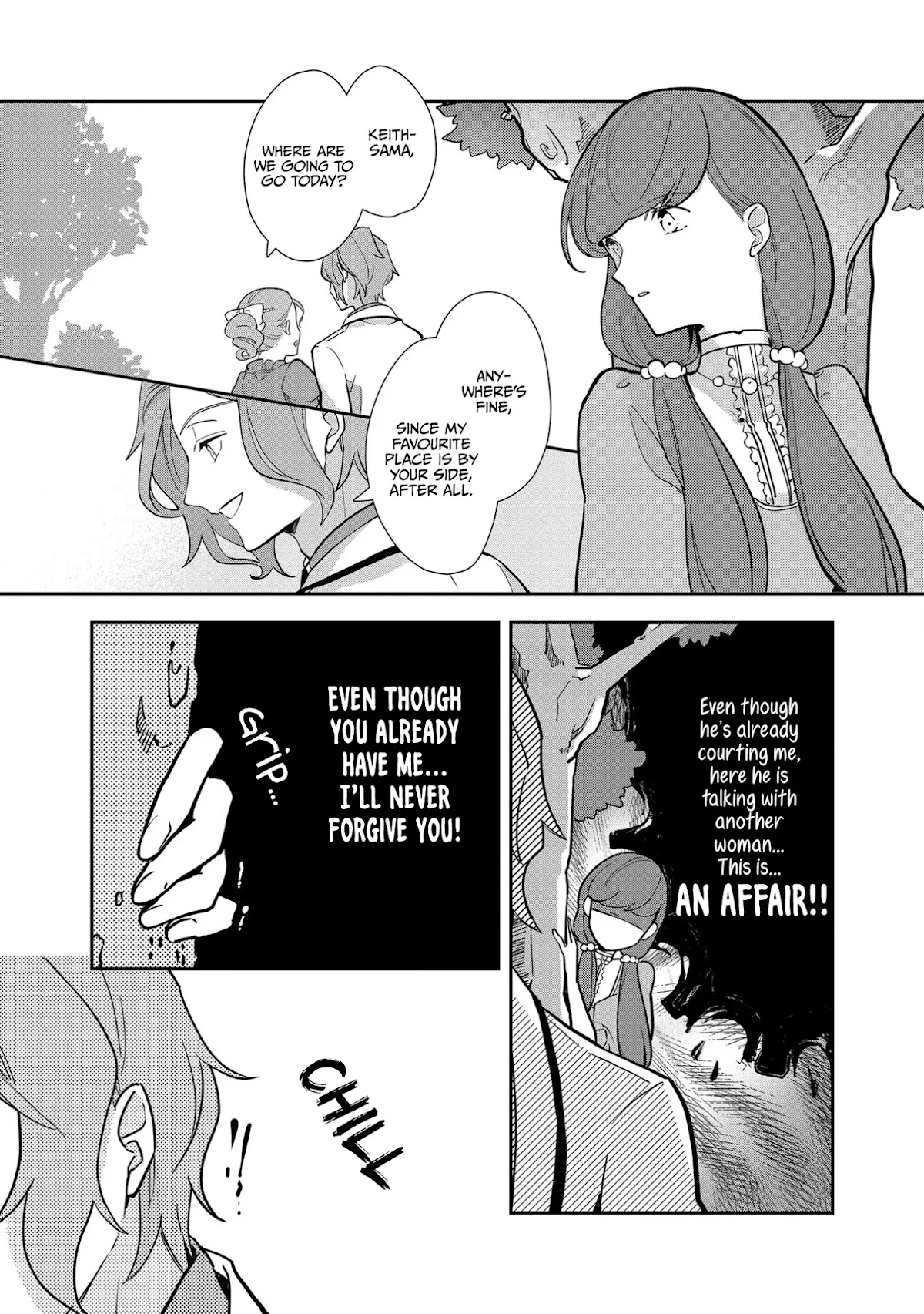 I Reincarnated into an Otome Game as a Villainess With Only Destruction Flags... In a Dire Situation!? Verge of Destruction Arc Chapter 9 page 5 - Chapter 9: The Shadow Approaching Keith