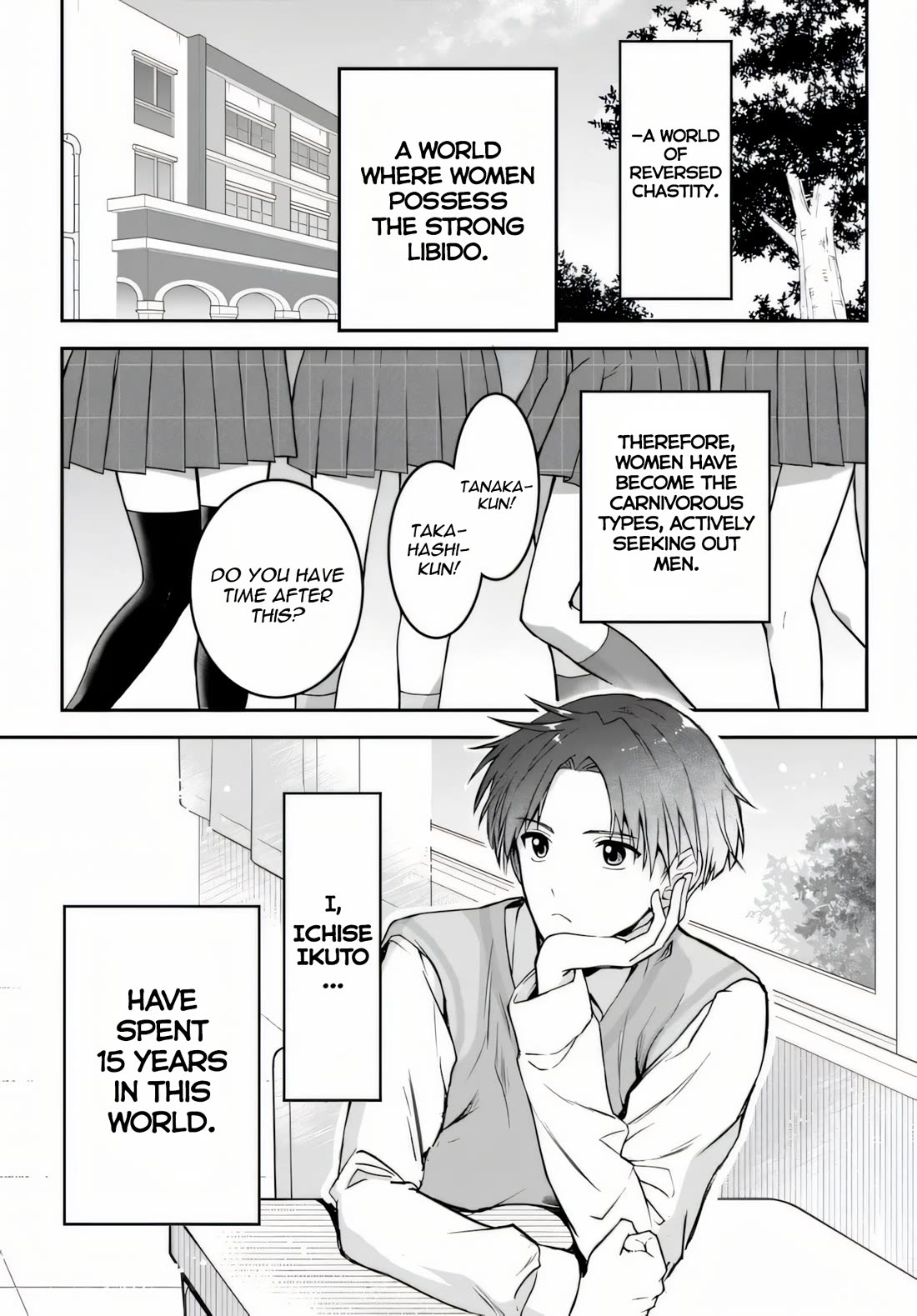 I Thought I'd Be Popular in a World Where Chastity is Reversed. Chapter 1 page 3 - Chapter 1