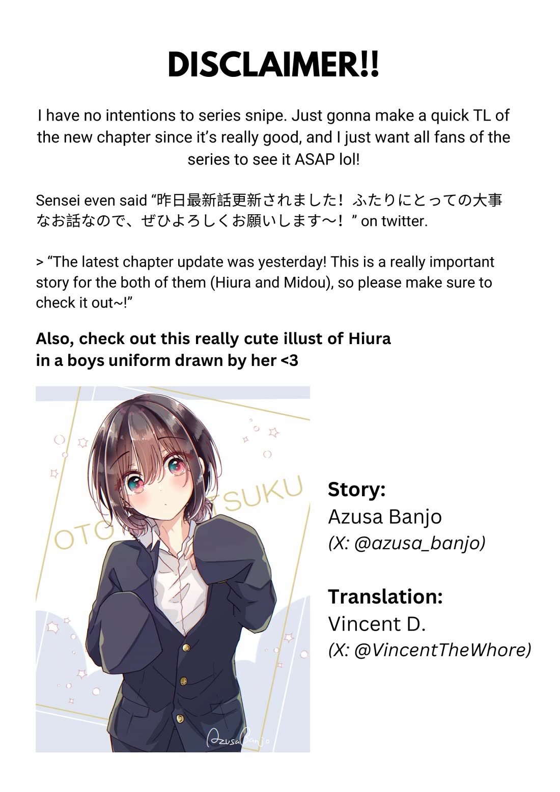 I turned my childhood friend (♂) into a girl Chapter 87 page 1 - Chapter 87