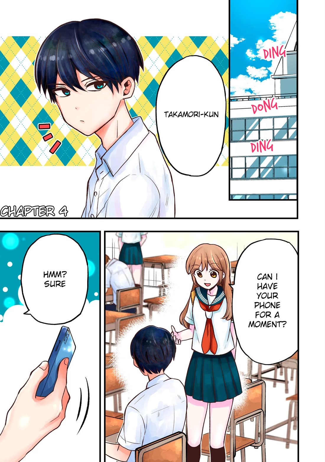 I Wanna Shut up Takamori-kun!! Chapter 4 page 1 - Chapter 4