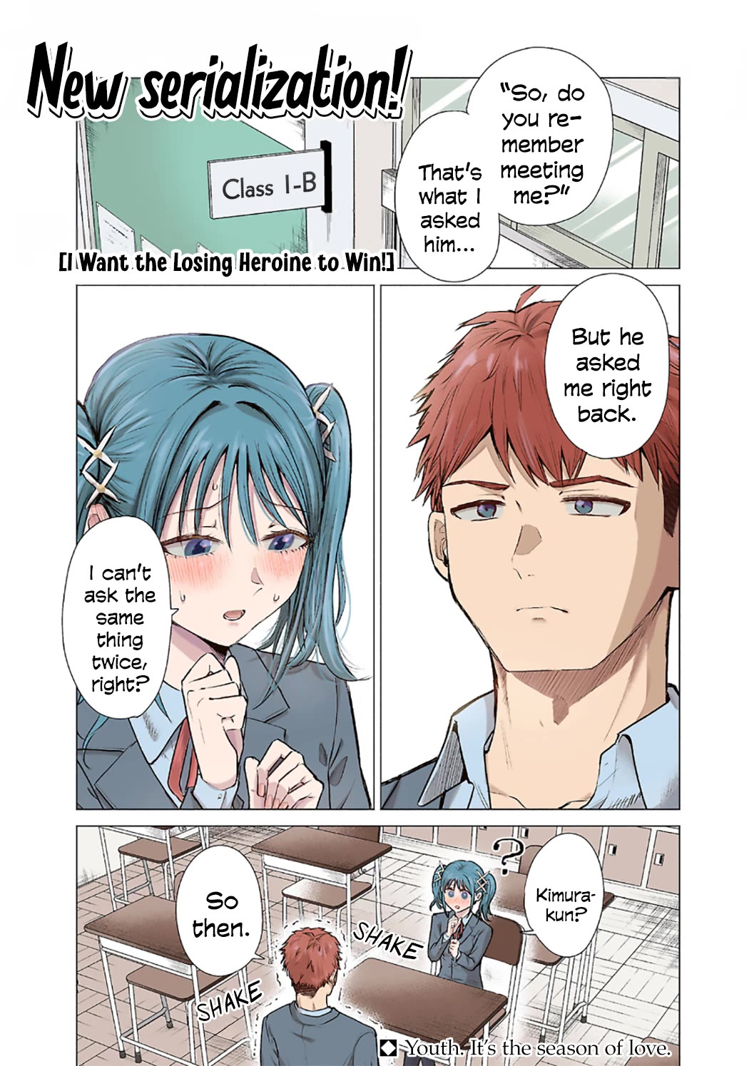 I Want the Losing Heroine to Win!! Chapter 1 page 1 - Chapter 1: I Want Manaka Kawashima to Win!